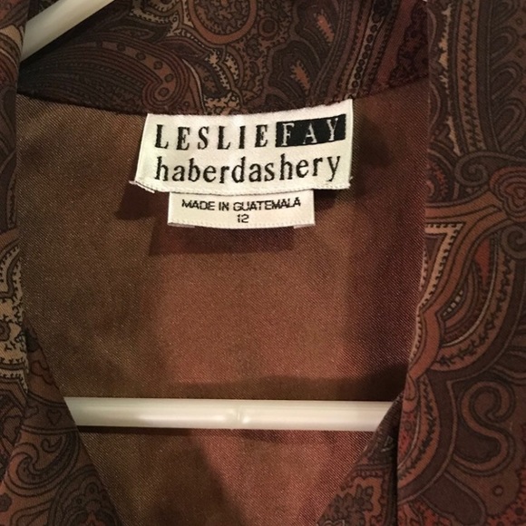 🔥BOGO🔥Leslie Fay Paisley Blouse Long Sleeve - Picture 3 of 3